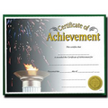Achievement Stock Certificate w/ Flame & Fireworks Photo